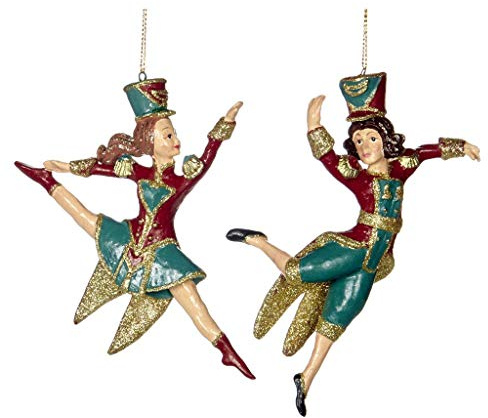 Goodwill: Gifts of Christmas Schiaccianoci Balletto Coppia Resina 15 Centimetro Set da 2 (Borgogna e Verde)