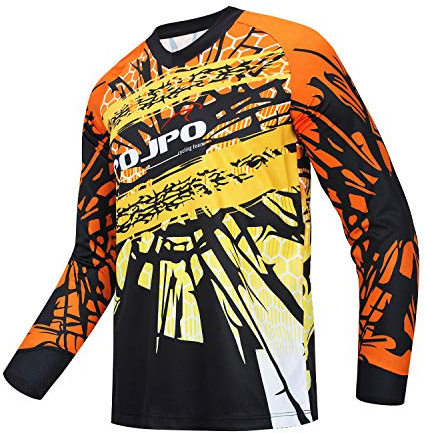 JPOJPO, Maglia da ciclismo da uomo per mountain bike, a maniche lunghe, traspirante, taglie: S-4XL, Uomo, 44, 4XL