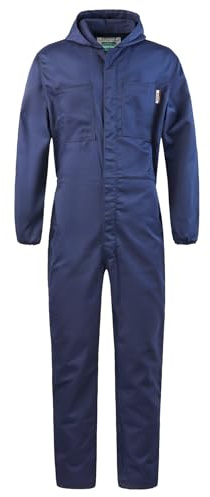 Yukirtiq Combinaison de Travail pour Homme Agriculteur Combinaison Chantier Cote de Travail Jardinage Combinaison Capuche Travail, Bleu Marin, XL