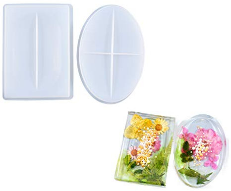 Yalulu 2 Stück Seifenschale Silikonform Gießform Epoxidharz Formen, Seifenhalter Seife Teller DIY Gießharz Resin Casting Formen für Home Decoration Kunsthandwerk