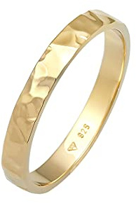 Elli Ring Damen Band Basic Fein Gehämmert Trend 925 Silber