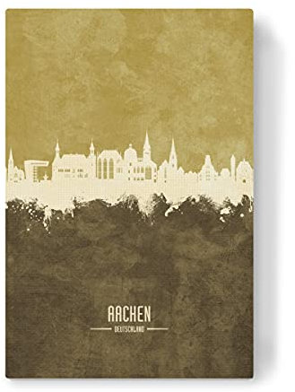 artboxONE Leinwand 60x40 cm Städte Aachen Germany Skyline Brown von Michael Tompsett