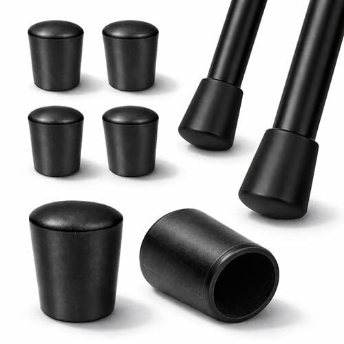 Ajile - 4 Stück Stuhlbeinkappen Rund 50 - Schutzkappen für Stuhlbeine Flexibel Thermoplastisch Schwarz Zum Aufstecken auf Rundrohre - Kratzschutz, Geräuschreduzierung - Möbelschutz Haus & Profi
