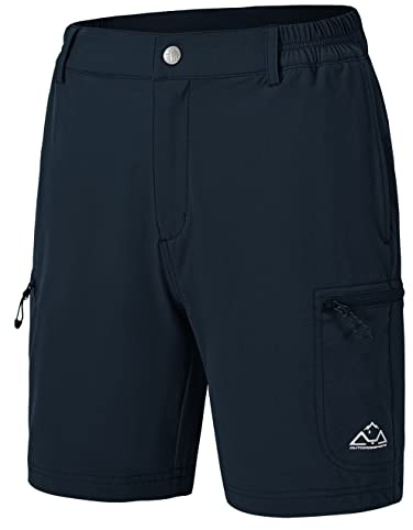 donhobo Damshorts lätta snabbtorkande ventilerande vandringsbyxor utomhus sport cargobyxor sommar Bermuda fritid korta byxor, marinblå, M