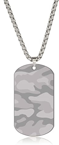 UNIFT Hundemarke Militärische Halskette für Männer Frauen Edelstahl Personalisierte Camouflage Hip Hop Militärische Hund Tags Anhänger Halskette Schmuck Geschenk