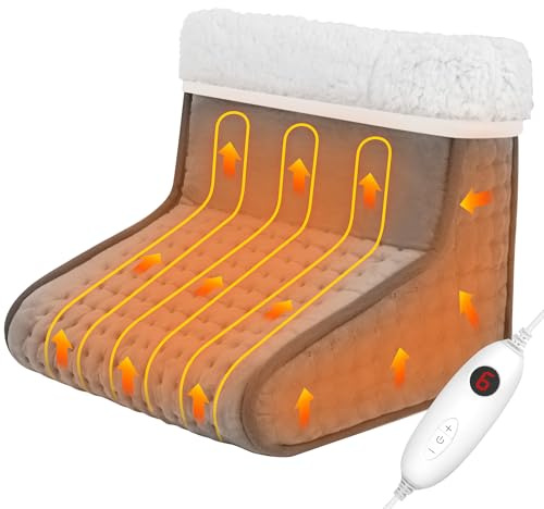 COMFIER Elektrischer Fußwärmer, Weihnachtsgeschenk，Geschenke für Männer， Geschenke für Frauen，Fusswärmer mit 6 Temperaturstufen und Abschaltautomatik