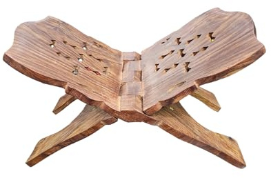 BRACOP® Holz-Gebetsbuchständer, Buchhalter, handgefertigter religiöser Ständer zum Lesen von Büchern, Gebetszubehör, Hindu-Secor, Vintage-Heimdekoration, Buchständer, indische Geschenke