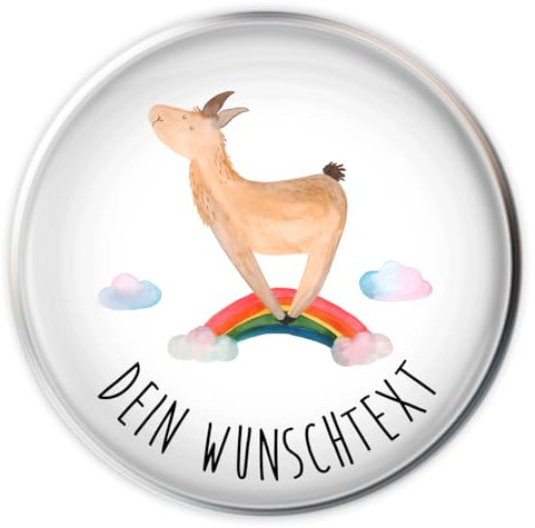 Mr. & Mrs. Panda Waschbeckenstöpsel selbst gestalten Lama Regenbogen - Personalisierte Geschenke, Personalisierter Badstöpsel, Selbstständig, Lamas, Waschbecken Stöpsel, Hobby, Abi