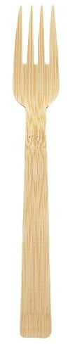 Monouso | 50 Tenedores de Bambú, 17cm | Cubiertos Desechables, Resistentes, Biodegradables, Sostenibles