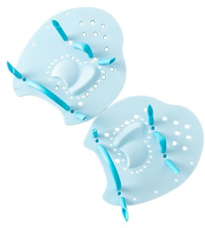 JISADER Schwimmhandpaddel, Schwimmhandschuhe, Schwimmzubehör, Handflossen mit verstellbarem Riemen, Handpaddel für das Schwimmtraining, Blau