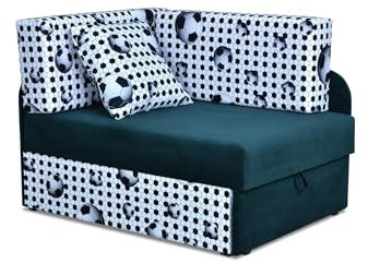 Family Meble Kindersofa, Modell Bambino, Ecksofa mit Schlaffunktion, Freistehendes Eck Sofa, Klappbares Ecksofa für Kinder, 3 Schlaflängen, Strapazierfähiges Material,Schmutzabweisend,Tr 28/Pilki