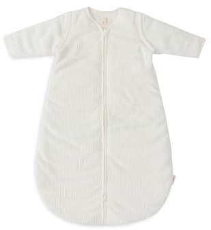 Jollein Schlafsack Baby Rund - Velvet Rib, Ivory - 110 cm - Baumwolle, Polyester - 2.0 bis 3.0 TOG - Abnehmbare Ärmel - Oeko-Tex Zertifiziert - Baby Schlafsack