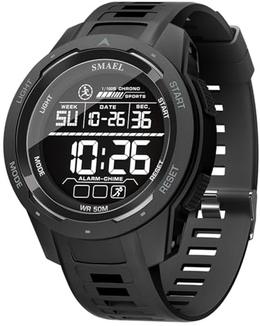 Orologio digitale sportivo da uomo, impermeabile, grande quadrante, orologio da polso militare con retroilluminazione, sveglia, cronometro, calendario antiurto, regalo per uomo