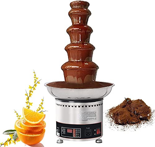 SmPinnaA Commercial Chocolate Fondue Fountain Machine, Large Capacity Chocolate Waterfall Hot pot Machine, Sauce Heater for Nacho Cheese, BBQ Sauce, Fruit, Ranch,5tier