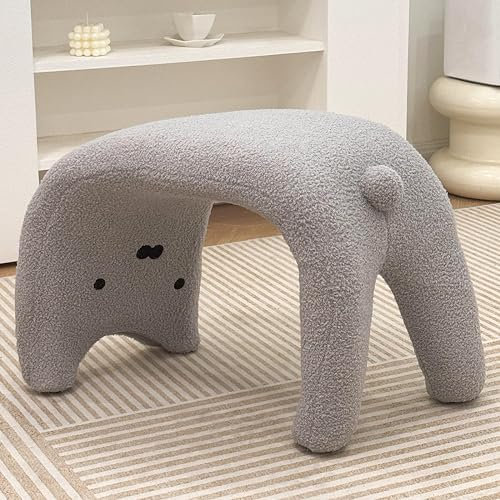 Generic Stühle, Friseurstuhl, Frisiertisch Hocker, Frisiertisch Sitz, Eingebauter Kohlenstoffstahlrahmen Make-Up Hocker, Schuhhocker/Grau/43 * 32 * 43Cm