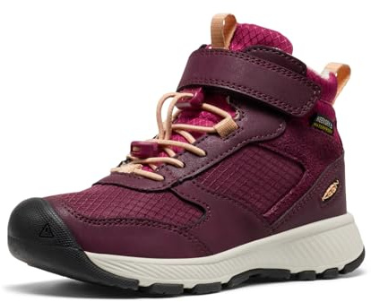 KEEN Unisex-Child Skua Mid Waterproof Hiking Boots, Fig/Peach Fuzz, 38