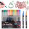 Magische Stifte, 2024 Neuest Pastell Textmarker Set, 24 Farben Acrylstifte Marker Dual-Line Highlighter Metallic Stifte Outline Marker Filzstifte Doppelfasermaler Acrylmarker für DIY Bastel (12)
