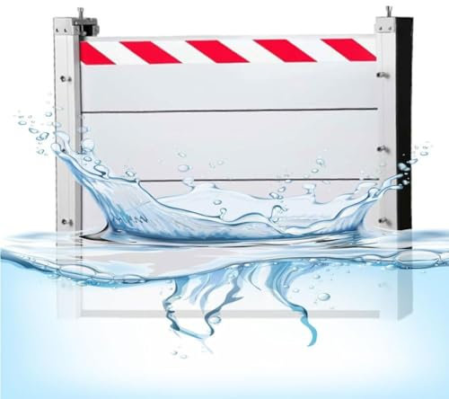 Wiederverwendbare Aluminium-Hochwasserbarrieren Abnehmbar Hochwasserschutz Klappe Hochwasserschutz Wasserabweiser Außen-Trennwand Für Garage, Keller, Haustür, Einfahrt(Outside,195 * 20cm)