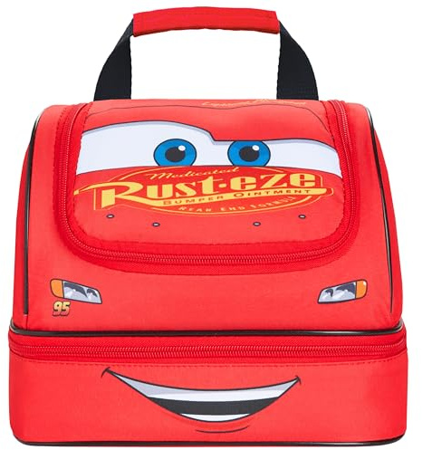 Get Trend Disney Cars Bolsa Termica Porta Alimentos Infantil | Rayo McQueen Bolsa Almuerzo con Compartimentos, Nevera Bolso Portátil para Escuela Picnic Viajar (Rojo McQueen)