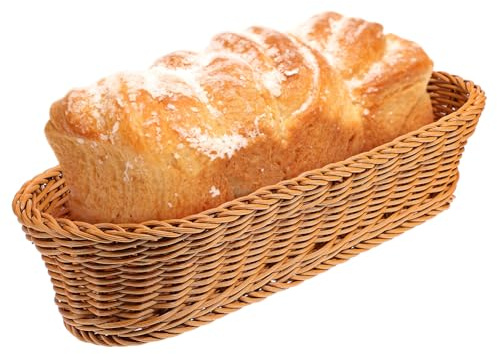 VICASKY Woven Bread Basket for Storage Handmade Organizer in Rattan for Fruit Serving Picnic Baskets