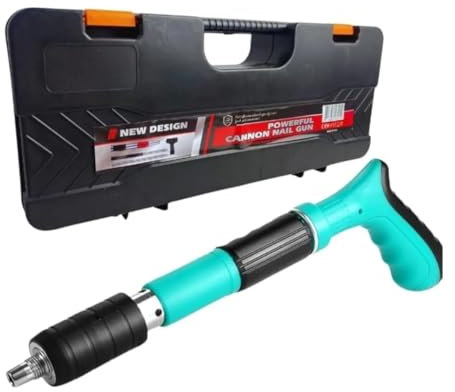 Pistola Sparachiodi Manuale Kit, Spara Chiodi per Cemento e Ferro, Chiodatrice, Sparachiodi Aria Compressa, con Occhiali di Sicurezza e Tondi 10 chiodi, per Cemento e Ferro Ecc.