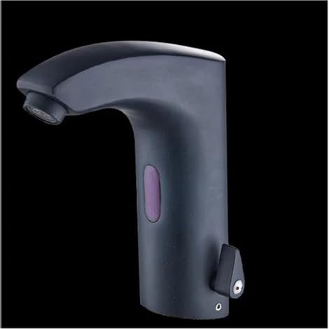 White Sensor Bathroom Faucet Cold and Hot Deck Mounted Infrared Sensor Brass Sink Mixer Battery Powered,Easy Install