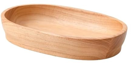 BBTISG Bol de service décoratif en bois en forme de bateau ovale pour fruits, collations, pain, dîners, fêtes, restaurant (17 x 9,5 x 4,5 cm)