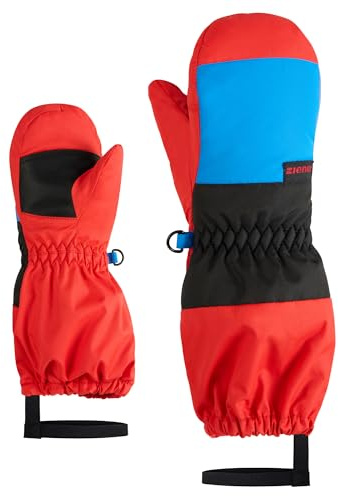 Ziener LIWI-Z - Guanti da sci per bambini, impermeabili, a maniche lunghe, colore: rosso, taglia 2