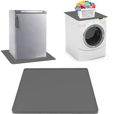 LANZLC Silikon Kühlschrankmatte 60x60cm, Kühlschrankmatten mit Erhöhtem Rand, Tropfschale Kühlschrank Bodenschutz, Bodenmatte Waschmaschine Bodenschutzmatte für Trockner Waschmaschine Weinschrank