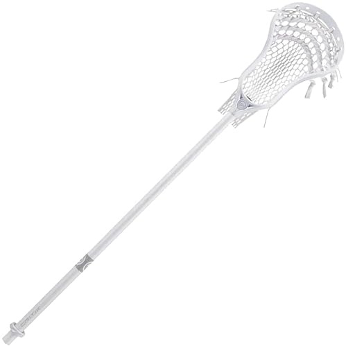 City Sports Maverik Critik Alloy Men’s Complete Lacrosse Stick – Lightweight 7000 Series Alloy Shaft with Semi-Hard Mesh for Superior Control and Performance (White)