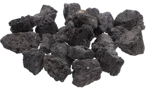 Lurrose Natural Volcanic Stone for Fish Tank Decoration, 200g Pack of 2-4cm Porous Black Lava Rocks for Aquarium Landscaping and Flower Pot Gardening Accents