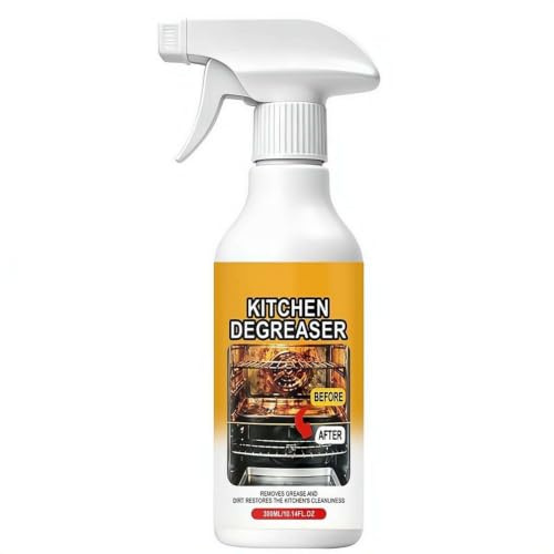 Kitchen Degreaser and Grease Killer Spray - Cold Grease Remover for Stove Top, Oven, BBQ Grill Grate, Smokers and Range Hood, Cleanser for Outdoor Cooking, 300ml (1 Pack)
