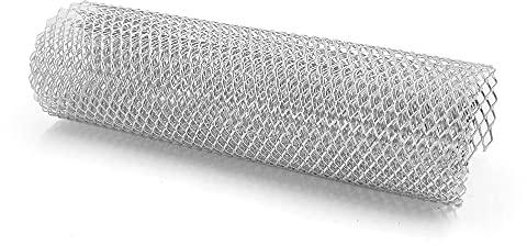 sourcing map Parrilla de Vehículo Aleación de Aluminio Tono Plata Malla Rómbica Rejilla 8mm X 16mm