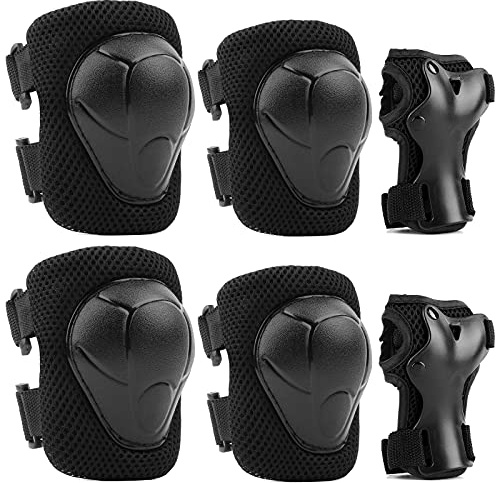 Kinder Schutzausrüstung Protektorenset, JIM'S STORE 6PCS Knieschoner Ellenbogenschoner Handgelenkschutz Schutzset zum Kinder Rollschuhlaufen Inline Skates Skateboarding Radfahren