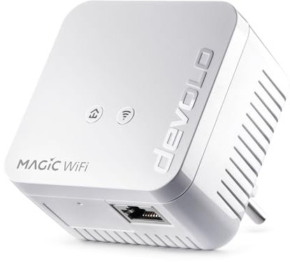 devolo Magic 1 WiFi mini Erweiterungsadapter, WLAN Powerline Adapter, bis zu 1.200 Mbit/s, WLAN Verstärker, 1x LAN Anschluss, dLAN 2.0, weiß