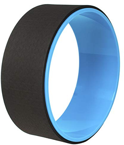 Fitvids Rueda de yoga para estirar la rueda de yoga, soporte cómodo para posturas de yoga y flexiones hacia atrás, color azul