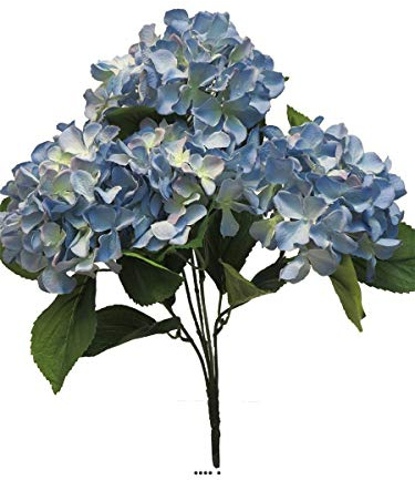 Artificielles.com - Bouquet d’Hortensia artificiel en branche, H 45 cm Bleu royal - BEST - couleur: Bleu royal 250