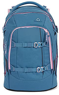 satch pack Schulrucksack - ergonomisch, 30 Liter, Organisationstalent, Deep Rose - Hellblau