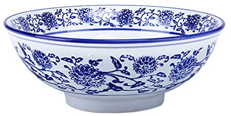 YARNOW Retro Ramen Bowl 7-Inch Ceramic Soup Bowl for Noodles and Salad Large Kitchen Food Serving with Easy-Clean Design Safe for Microwave Use