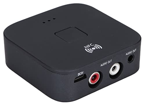 ciciglow BLS-B11 Bluetooth 5.0 Audio-Adapter, 3,5-mm-Port-Wireless-Empfänger für Auto, Stereo, Theater-System mit NFC-Unterstützung und Dual-Audio-Port-Verbindung