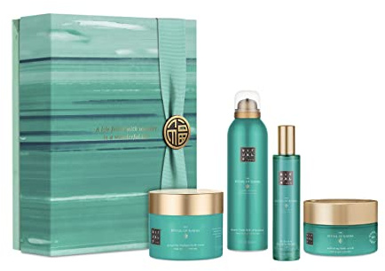 RITUALS Soothing Collection Geschenkset aus der the Ritual of Karma Serie, Set aus: Körperpeeling mit Salz, Duschschaum, Körpercreme, Haar-und Körperspray, 1108679