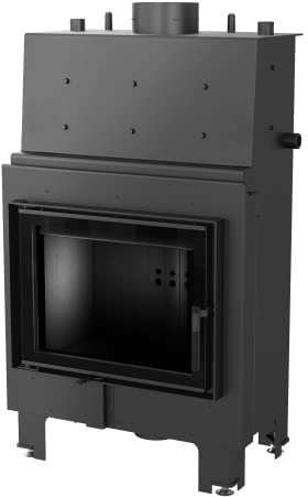 KRATKI MBM Holzkamin mit Warmwasserbereiter Wärmetauscher BImSchV 2 konform 12 kW Thermischer Wirkungsgrad 85% Stahl Schwarze Thermotec-Auskleidung 122 x 70,3 cm