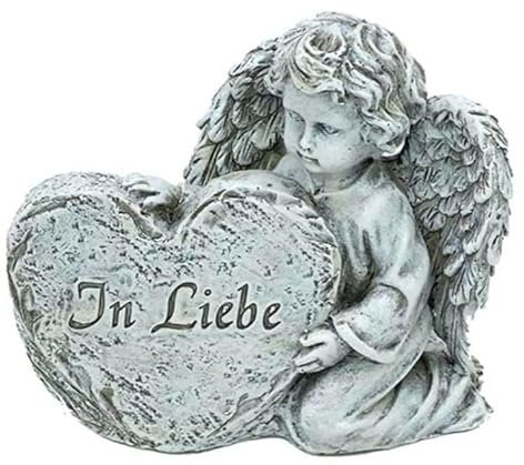 Angelo – In Amore – Decorazione per tomba, angelo custode, 12 x 12 cm, decorazione funebre