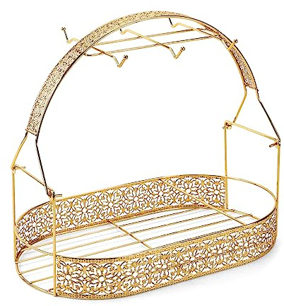 CHENP.HMC Coffee Mug Holder Mug Holders for Counter Coffee Rack Cup Holder Stand Dishes Organizer Steel Wire Rack Display Stand Service for Tea Cups