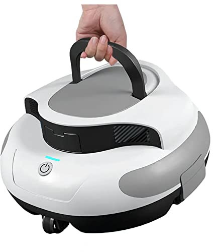 Robot Piscine Hors Sol sans Fil, Forte Puissance D'Aspiration Robot Electrique Piscine 100min De Nettoyage Puissant Aspirateur Balai Piscine, Fil Parfait pour Piscines Jusqu'à 90 M²