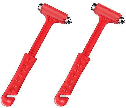 duoyif Notfallhammer Fürs Auto, Fenster Nothammer Auto Sicherheitshammer, Notfall Hammer Auto Glasbrecher Hammer, Auto Gurtschneider, Notfallhammer Autozubehör für Auto Bus Pkw LKW 2Pcs