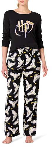 Amazon Essentials Pigiama con Maglia a Maniche Lunghe e Pantaloni in Flanella Leggera Donna, Edvige Di Harry Potter - Da Donna, XXL