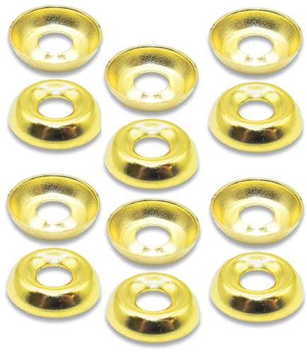 Pack of 200 Electro Brass Surface Screw Cup Washers Size No. 8 Countersunk Screw Surface Finishing Cup Washers for Gauge Size 8 Small Screw Cup Washer.