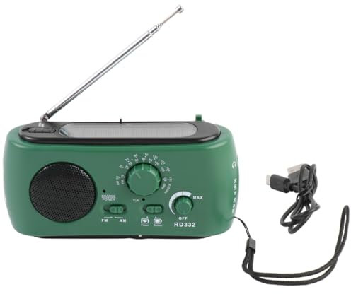 LIFKICH Radio Urgence Solaire Et Manivelle avec Lampe LED Port USB Am FM Portable Et Compacte pour Camping Et Survie