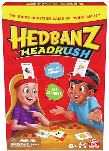 Hedbanz Headrush , Jeu de devinettes, Jeux de société familiaux | Jeux de société pour Enfants de 6 à 8 Ans | Jeux Amusants | Jeux pour Enfants à partir de 6 Ans